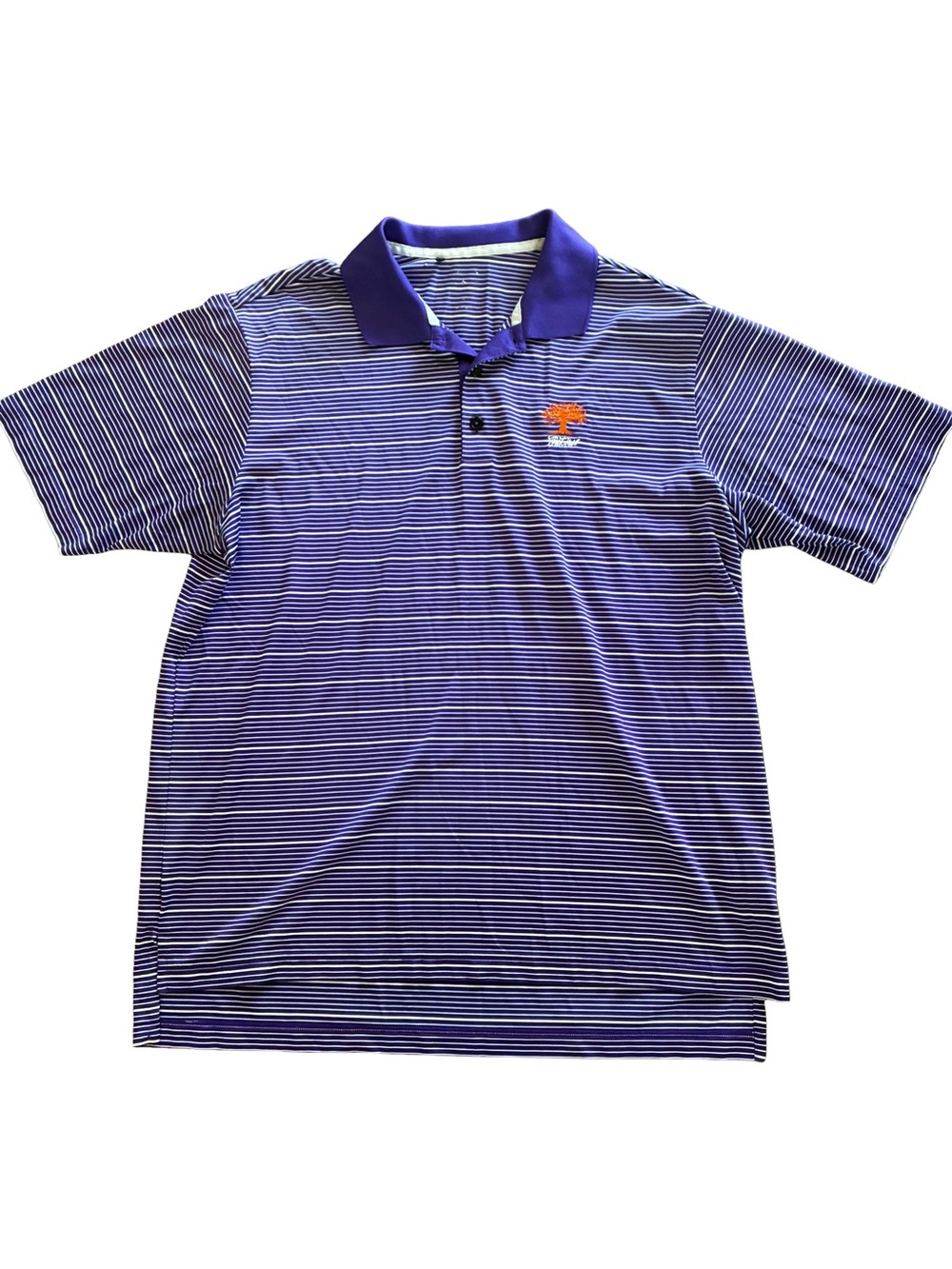 Adidas Climalite Oak Tree National Golf Polo XL Purple White Stripe